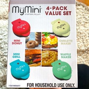 My Mini 4 Pack Mini Grill, Waffle, Omellette, and Donut Maker